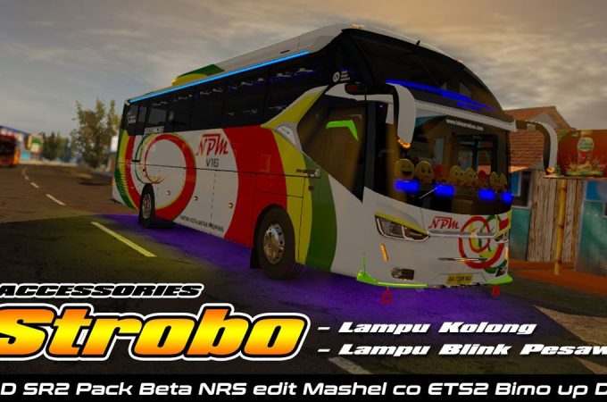 Download Mod Bussid Bus Legacy SR2 NRS Full Lampu Strobo